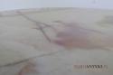 Antyczny okrągły stolik kawowy Ludwik XV z płytą onyksową