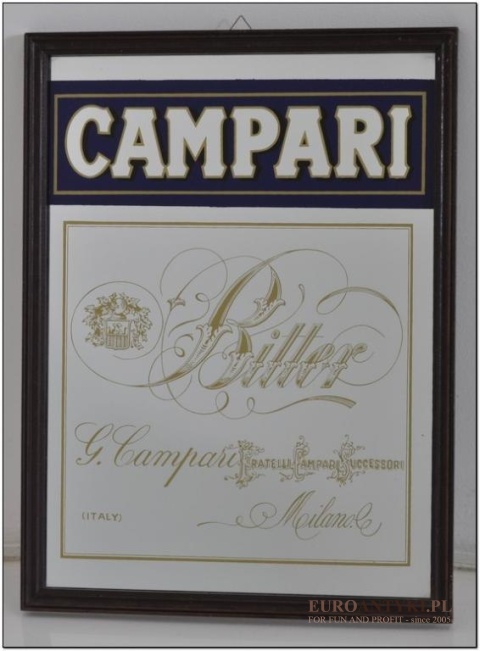 Szyld na lustrze CAMPARI BILLER ITALY reklama,x