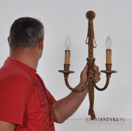 STARY DUZY KINKIET SECESYJNY LAMPKA LAMPA ANTYK XL