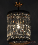 Okrągła kryształowa lampa sufitowa do ganka holu wiatrołapu korytarza retro vintage