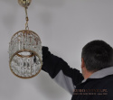 Okrągła kryształowa lampa sufitowa do ganka holu wiatrołapu korytarza retro vintage