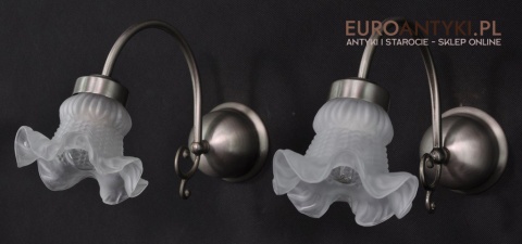 XL STARE SREBRNE KINKIETY Z KLOSZAMI RUSTYKALNE x