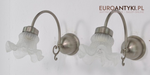 XL STARE SREBRNE KINKIETY Z KLOSZAMI RUSTYKALNE x