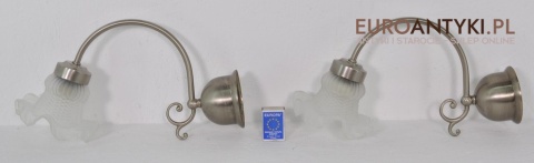 XL STARE SREBRNE KINKIETY Z KLOSZAMI RUSTYKALNE x