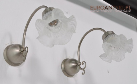 XL STARE SREBRNE KINKIETY Z KLOSZAMI RUSTYKALNE x