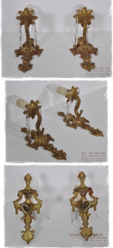 2 ekskluzywne kinkiety pałacowe z kryształami antyki do dworu vintage retro