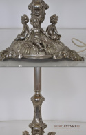 STARA DUZA LAMPKA Z AMORKAMI barok rokoko srebrna