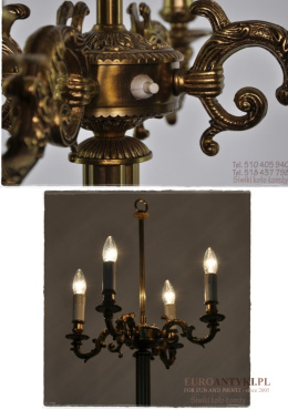 Antyczna lampa podłogowa do dworu zamku pałacu. Muzealny okaz.