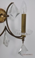 2 stare lampy kinkiety z kryształami vintage retro antyki art deco