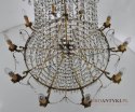 Pałacowy żyrandol kryształowy na 21 żarówek antyk z lat 1920 ANTYK