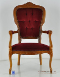 pikowane bordowe krzesło
