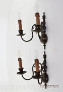 2 Kinkiety w starym stylu Chippendale lampy ścienne pająki antyki do dworu zamku