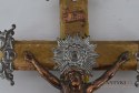 Wiktoriański krzyż z Jezusem. Chrystus ukrzyżowany. Prawdziwy antyk zabytek. INRI