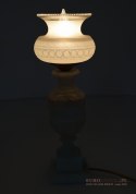lampka stołowa marmurkowa z kloszem lampa babcina na stolik
