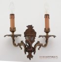 2 dworskie kinkiety mosiężne w stylu barokowym rokokowym lampki ścienne