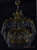 Elegancki kryształowy żyrandol do salonu ekskluzywnego pomieszczenia antyki