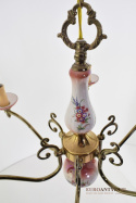 Prowansalski żyrandol do salonu różowa lampa sufitowa rustyk