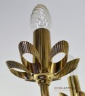 Rustykalny żyrandol mosiężny z kwiatkami złota lampa sufitowa