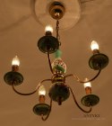 Stary seledynowy prowansalski żyrandol lampa prowansja rustyk