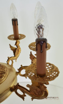 Imponujący żyrandol salonowy ze smokami lampa do dworku pałacyku antyki
