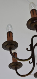 Śliczny klasyczny żyrandol salonowy pająk z brązu rustykalne oświetlenie