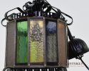 Szklany witrażowy walec lampa sufitowa cylider witraż antyki lampy