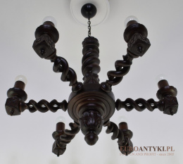Antyk eklektyczny żyrandol dworski z lat 1900 arcydzieło chandelier muzealny