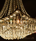 Imponujący żyrandol kryształowy kaskada kryształow antyczna lampa