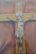 Obraz z Jezusem Chrystusem pod szkłem zabytkowa antyczna ramka do obrazu