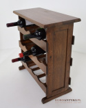 Rustykalny stojak na wina zabytkowy stojaczek do winnicy na butelki z winem