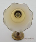 Klasyczny kinkiet rustykalny z miodowym kloszem florystycznym do oświetlenia ganku