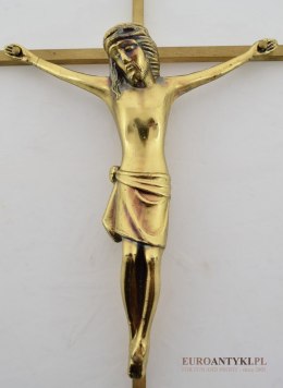 Klasyczny krzyżyk na ścianę krucyfiks z Jezusem Chrystusem retro vintage