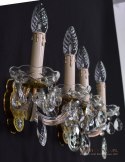 2 kinkiety Maria Teresa kryształowe do salonu z kryształowym żyrandolem lampki
