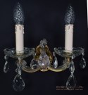 2 kinkiety Maria Teresa kryształowe do salonu z kryształowym żyrandolem lampki