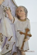 Gipsowa figurka świętego Krzysztofa antyk z lat 1900 z francuskiego kocioła