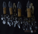 Zabytkowe kinkiety z kryształami starodawne lampki ścienne ekskluzywne