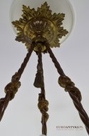 Żyrandol Napoleon antyczna lampa sufitowa z kloszami oświetlenie do zamku pałacu