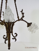 Żyrandol Napoleon antyczna lampa sufitowa z kloszami oświetlenie do zamku pałacu