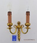 2 złote kinkiety zabytkowe lampki ścienne antyczne pałacowe zabytki