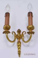 2 złote kinkiety zabytkowe lampki ścienne antyczne pałacowe zabytki