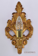 Barokowy kinkiet lampka rokoko kolor starego złota oświetlenie retro vintage