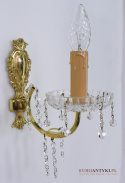 Antyk kinkiety z kryształami lampki ścienne złote w stylu retro vintage
