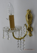 Antyk kinkiety z kryształami lampki ścienne złote w stylu retro vintage