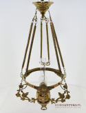 Muzealna lampa naftowa z 1883 roku sufitowa mosiężna prawdziwy antyk MARQUE DEPESEE L&B