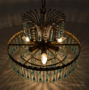 Niebieski żyrandol kryształowy w stylu retro vintage lampa sufitowa do sypialni