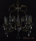 Srebrny kryształowy żyrandol do sypialni wytworny muzealny chandelier z kryształami