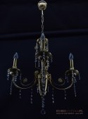 Zabytkowa lampa sufitowa z kryształami mały żyrandol do łazienki sypialni antyk