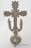 Jezus Chrystus pod szkłem krzyż kościelny na ołtarz do kapicy INRI zabytki katolickie