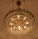 Antyk kryształowy żyrandol do recepcji hotelowej chandelier z kryształów na sufit