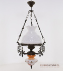 Nostalgiczna lampa rustykalna nad stolik oświetlenie do wiejskiej chaty retro skansen